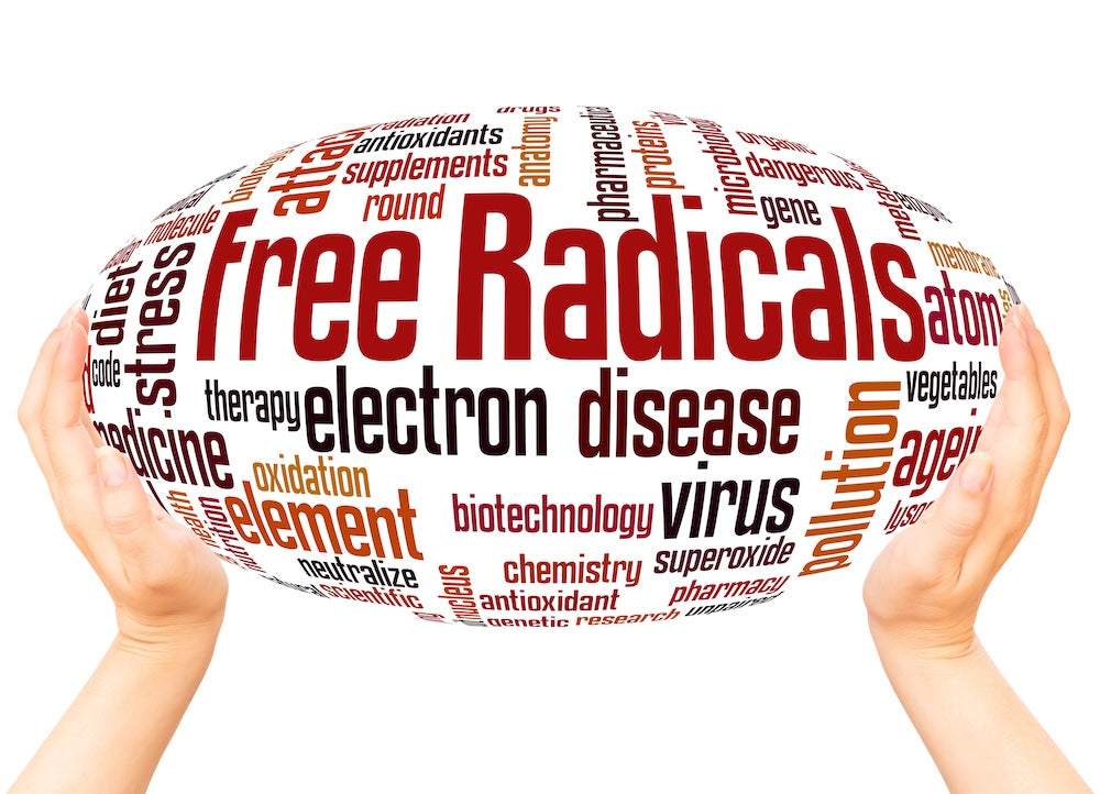 Freie Radikale: Moleküle, die Zellschäden verursachen und zum Altern beitragen.