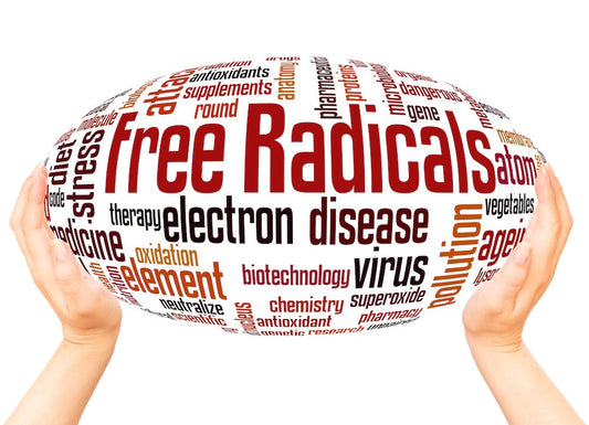Freie Radikale: Moleküle, die Zellschäden verursachen und zum Altern beitragen.